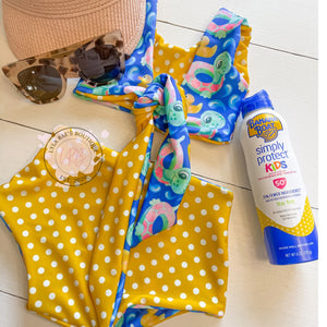 Rubber Ducky Reversible 2 Piece Baby Girl Swimsuit
