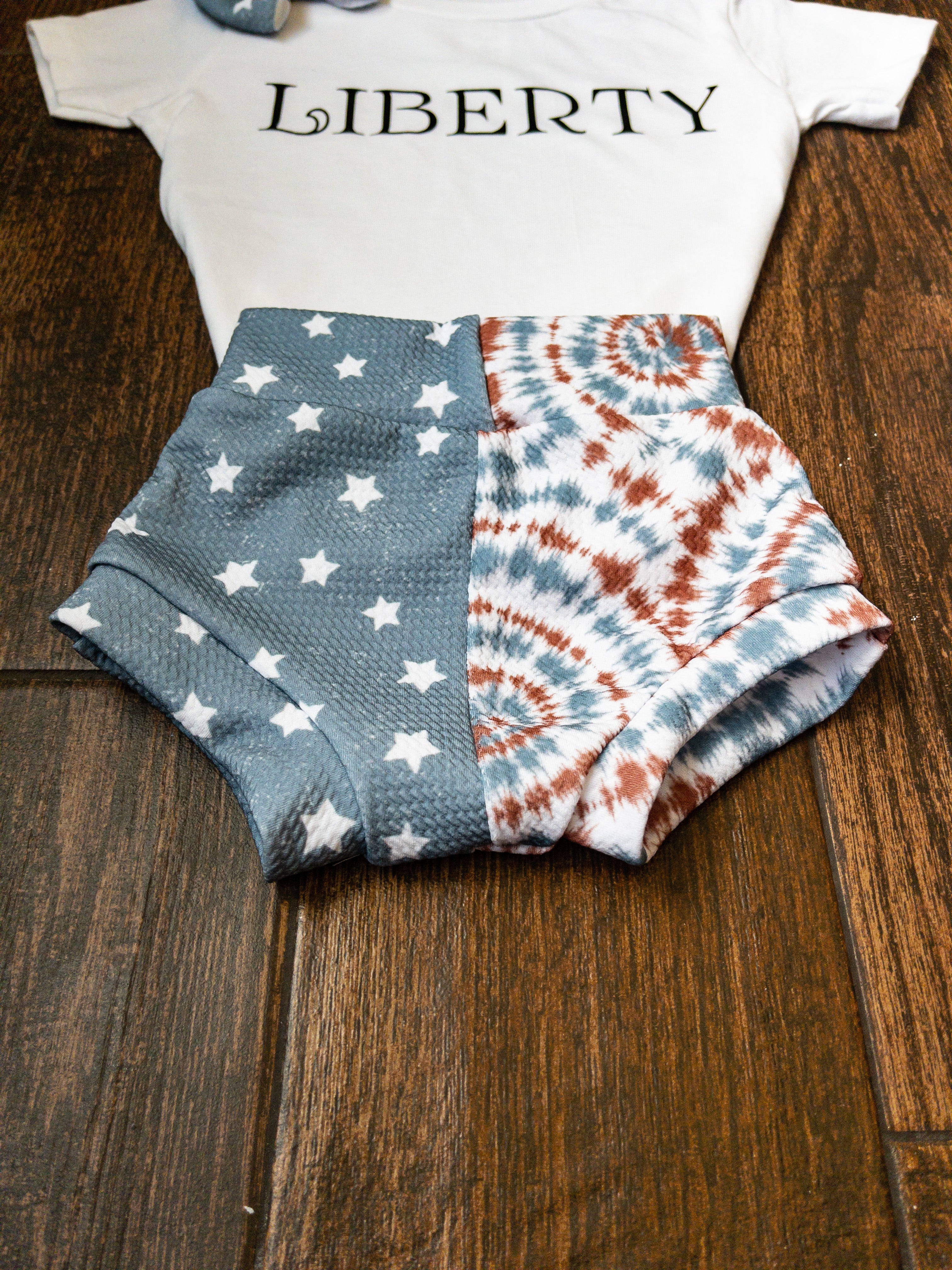 Liberty Two Tone Baby Girl Bummie Outfit