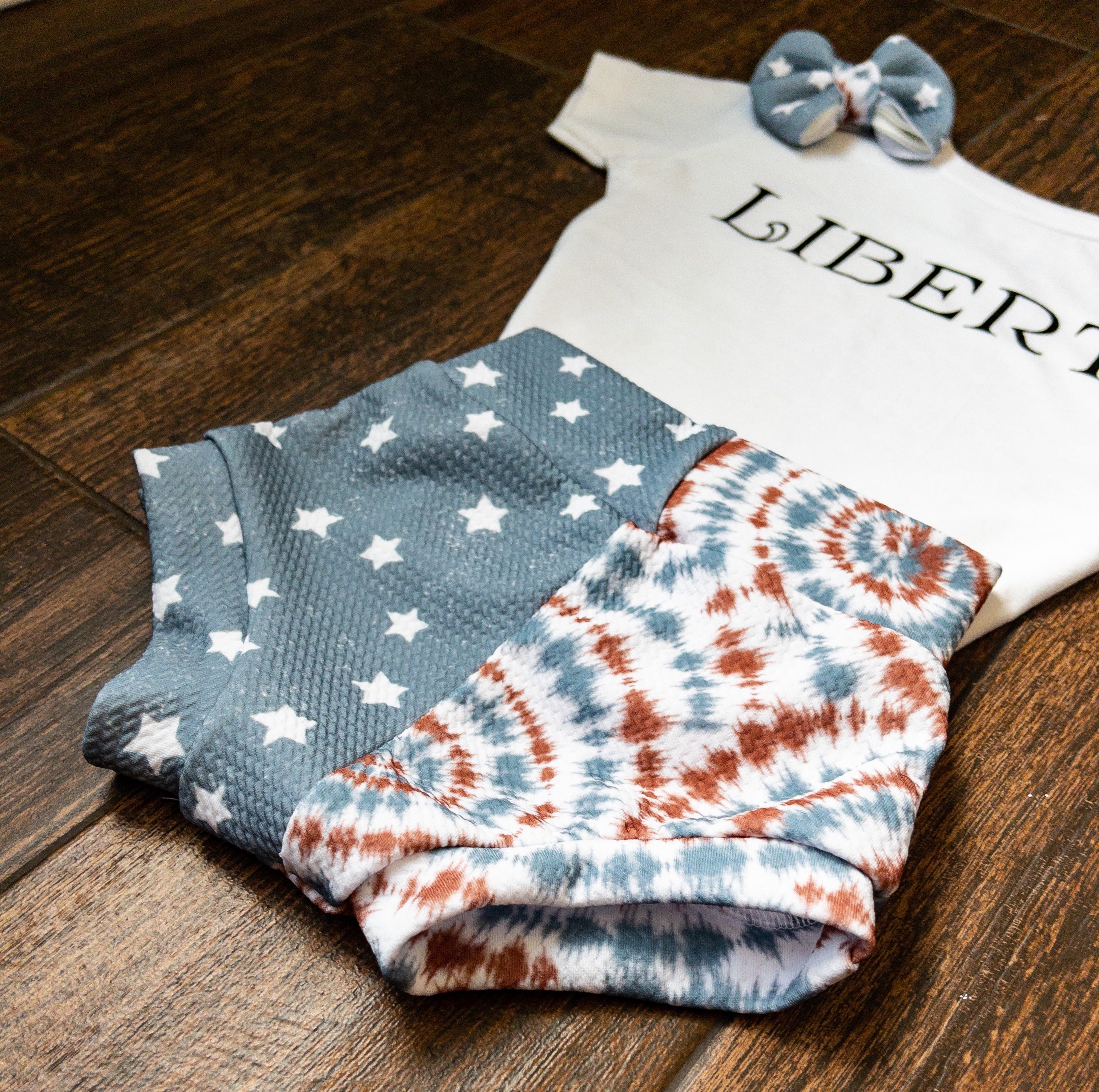 Liberty Two Tone Baby Girl Bummie Outfit