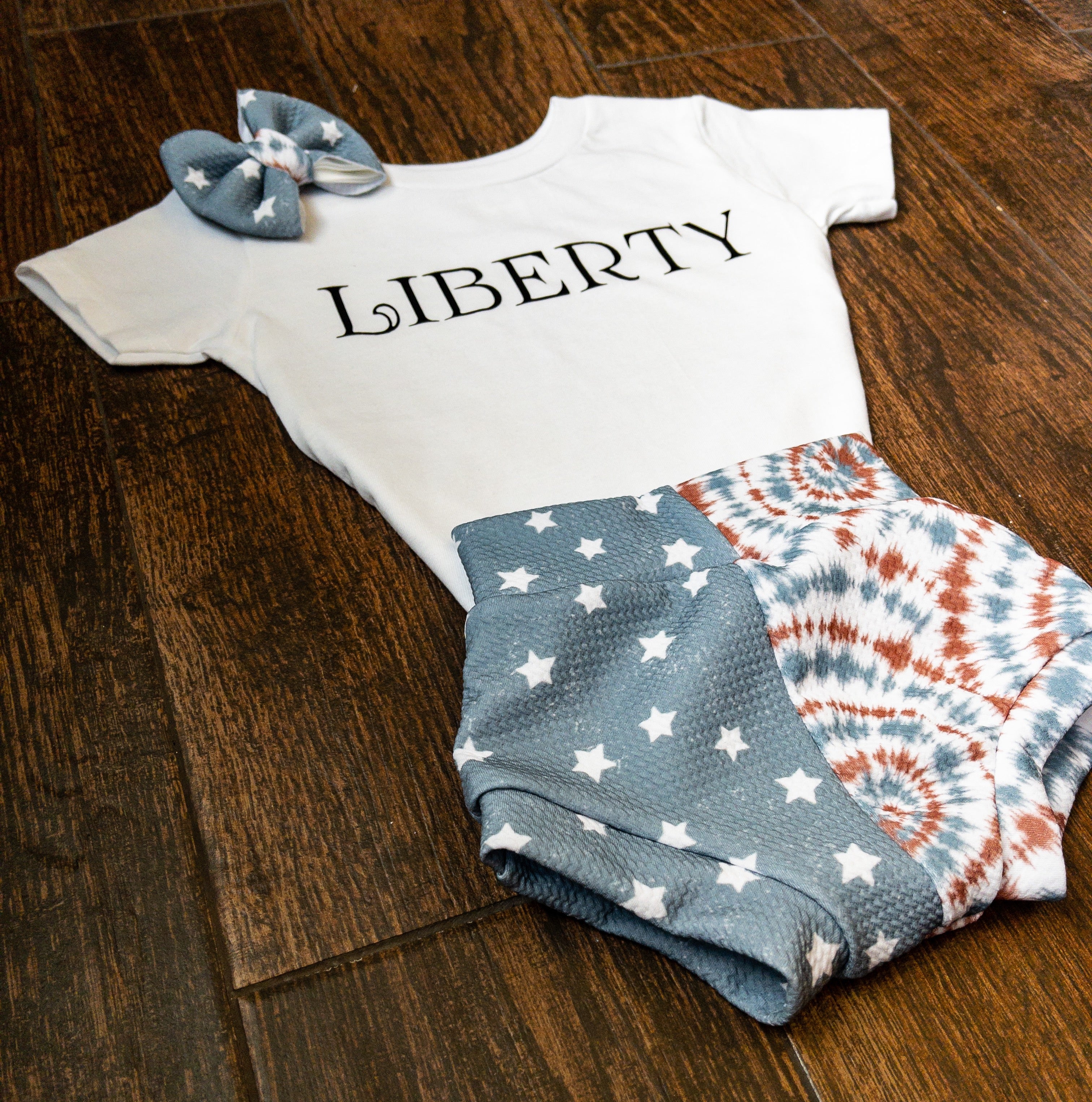 Liberty Two Tone Baby Girl Bummie Outfit