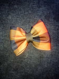 Plaid Fall Puff Bow