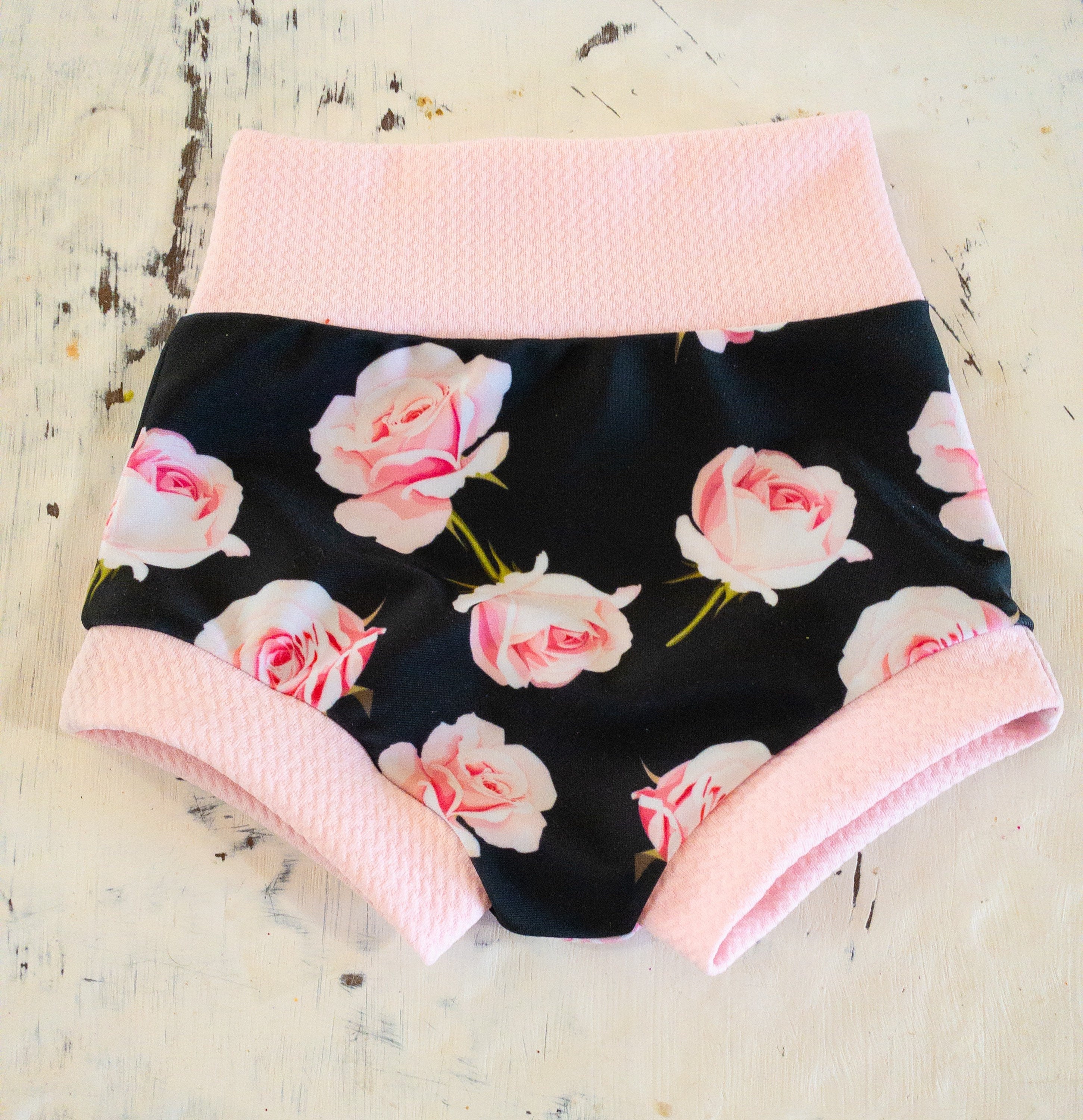 Pink Roses Baby Bummie Set