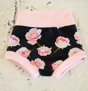 Pink Roses Baby Bummie Set