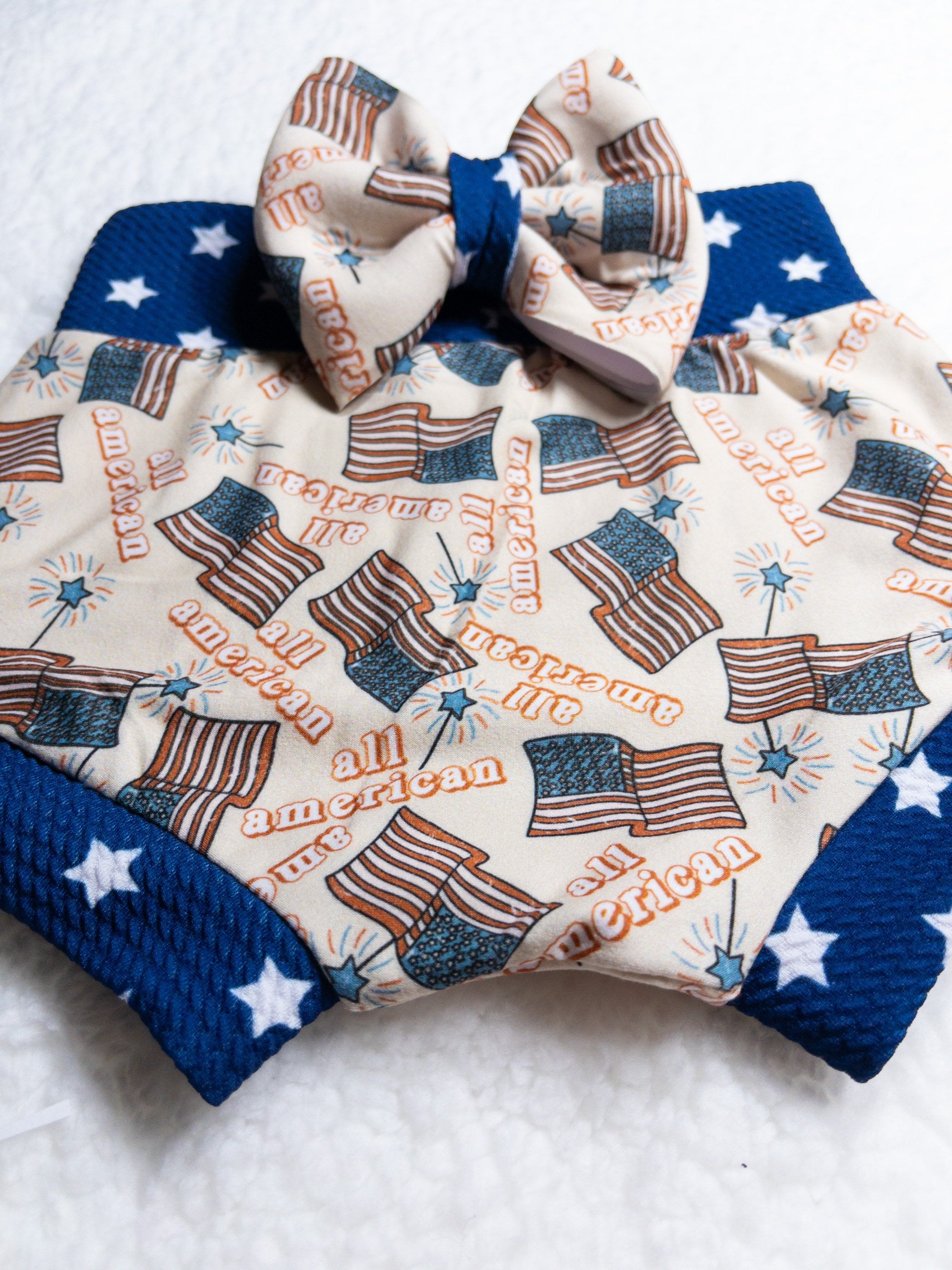 All American Girl Baby Bummie Set