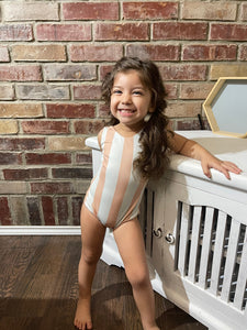 Boho Reversible Floral And Stripe One Piece Baby Swimsuit